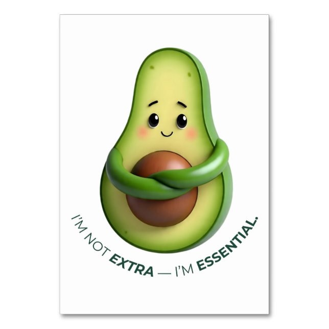 Funny Avocado Tasche - Ich bin nicht extra, ich bi Tischnummer (Vorderseite)
