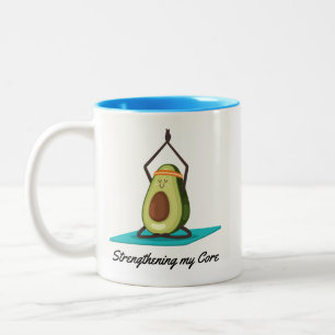 Funny Avocado Yoga Pun Zweifarbige Tasse