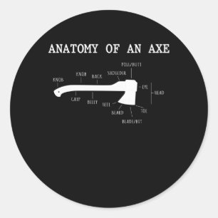 Funny Ax Throwing Anatomie Hatchet Lumberjack Runder Aufkleber