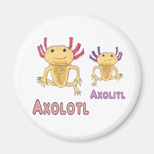 Funny Axolotl Axolitl Pun Magnet (Vorne)