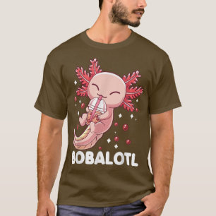 Funny Axolotl Bobalotl Boba Tea Blase Milch Kawaii T-Shirt