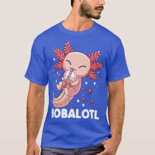 Funny Axolotl Bobalotl Boba Tea Blase Milch Kawaii T-Shirt