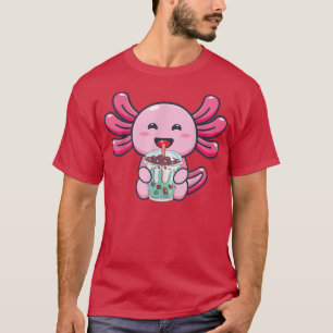 Funny Axolotl Bobalotl Boba Tea Blase Milch Kawaii T-Shirt