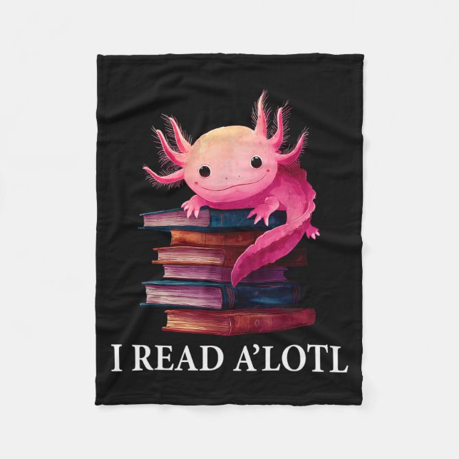 Funny Axolotl Book Lover Librarian Reading Library Fleecedecke (Vorderseite)