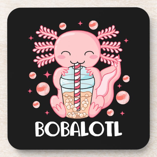Funny Axolotl Bubble Tee Getränkeuntersetzer (Vorderseite)