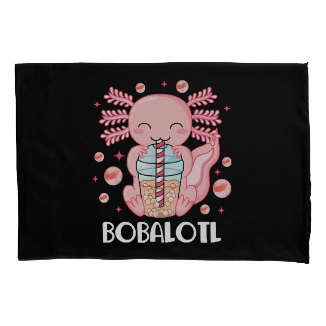 Funny Axolotl Bubble Tee Kissenbezug (Vorderseite)