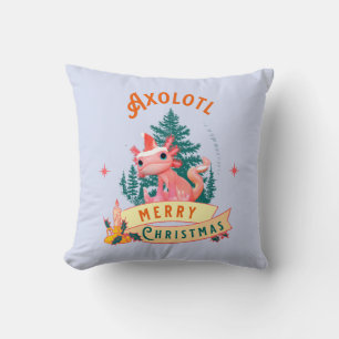 Funny Axolotl Frohe Weihnachten Kissen
