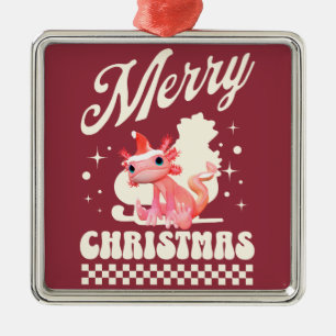 Funny Axolotl Frohe Weihnachten Ornament Aus Metall