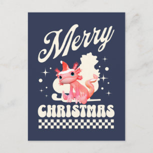 Funny Axolotl Frohe Weihnachten Postkarte