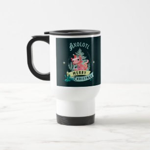 Funny Axolotl Frohe Weihnachten Reisebecher
