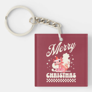 Funny Axolotl Frohe Weihnachten Schlüsselanhänger