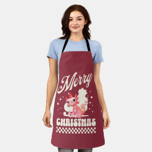 Funny Axolotl Frohe Weihnachten Schürze