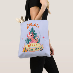 Funny Axolotl Frohe Weihnachten Tasche