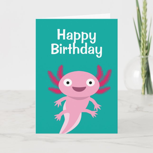 Funny Axolotl Illustration Karte (Vorderseite)