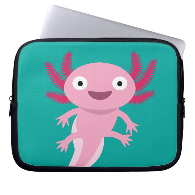 Funny Axolotl Illustration Laptopschutzhülle (Vorderseite)