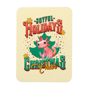Funny Axolotl Joyful Holidays Weihnachtsjubeln Magnet