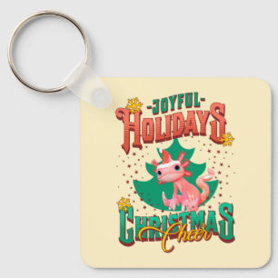 Funny Axolotl Joyful Holidays Weihnachtsjubeln Schlüsselanhänger