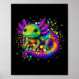 Funny Axolotl Lovers Polka Dot Happy Dot Day Girls Poster