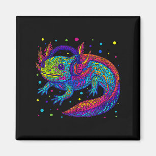 Funny Axolotl Video Gamer Polka Dot Art Student Do Magnet