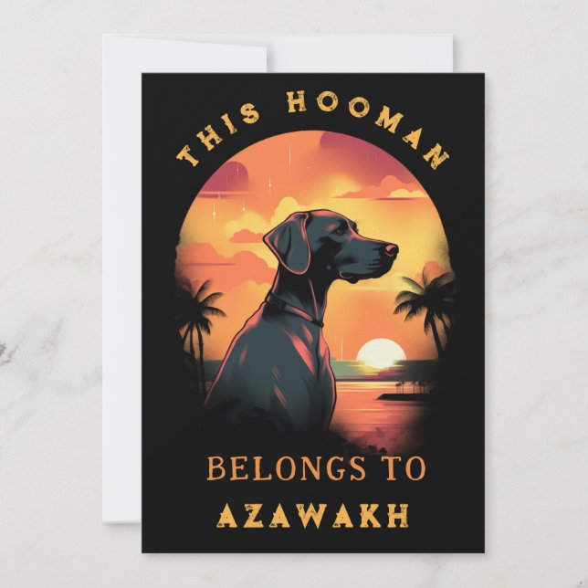 Funny Azawakh Dog Parent Personalisiert Ankündigung (Vorderseite)