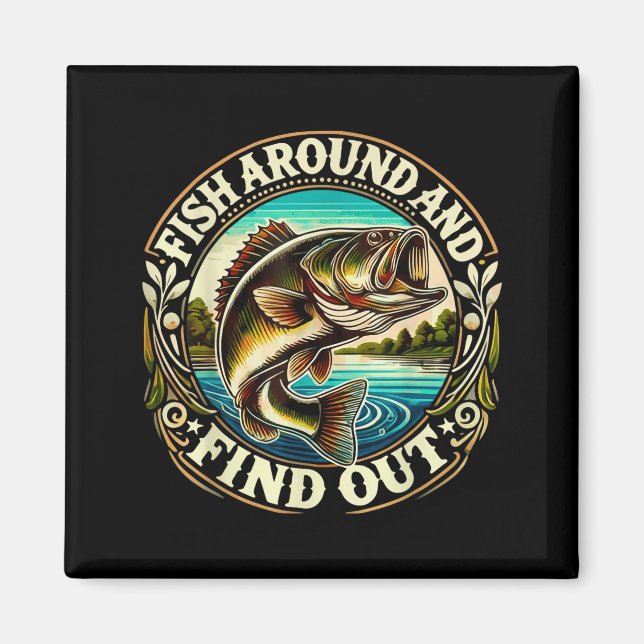 Funny B Fishing Men Dad Grandpa Fishing Lovers Ent Magnet (Vorne)