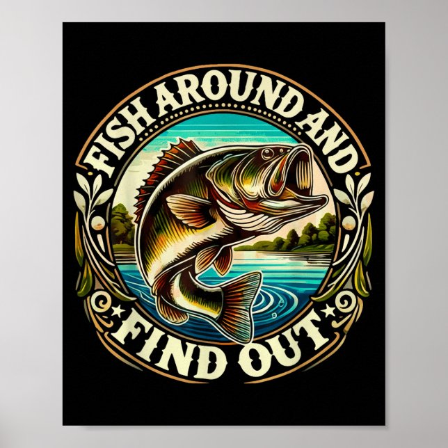 Funny B Fishing Men Dad Grandpa Fishing Lovers Ent Poster (Vorne)
