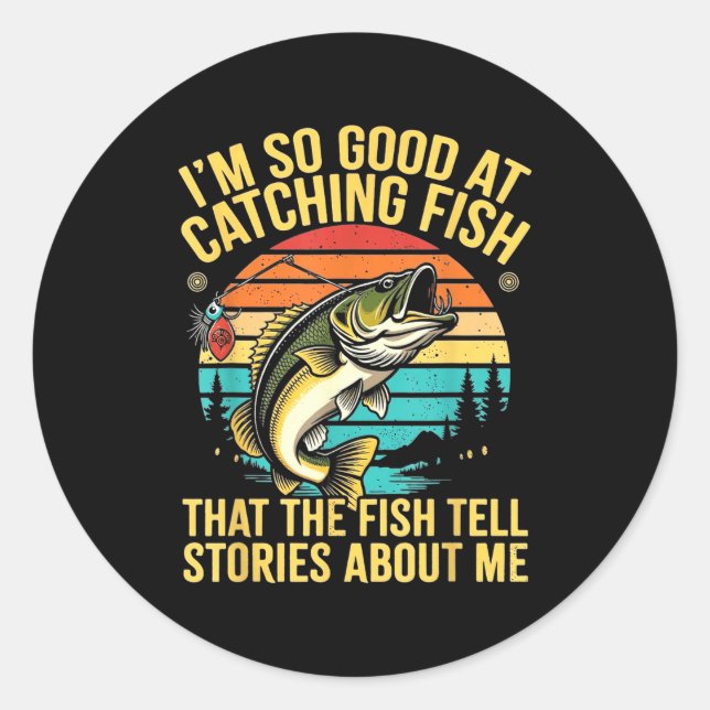 Funny B Fishing Quote Angler Snnerbait Lure Humor  Runder Aufkleber (Vorderseite)