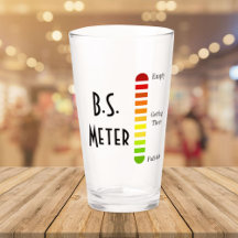 Funny B.S Meter Pint Glass - Gag Geschenk für ihn,
