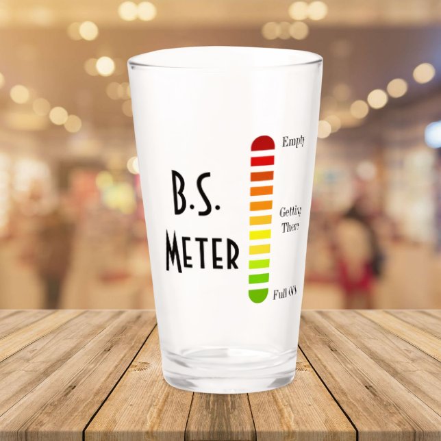 Funny B.S Meter Pint Glass - Gag Geschenk für ihn, Glas (Von Creator hochgeladen)
