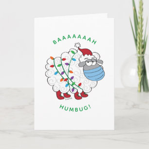 Funny BaahHumbug Schaf mit Gesichtsmaske und Leuch Karte