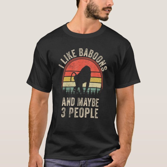 Funny Baboon Design Art Grafik Affen Zoo Baboons T-Shirt (Vorderseite)