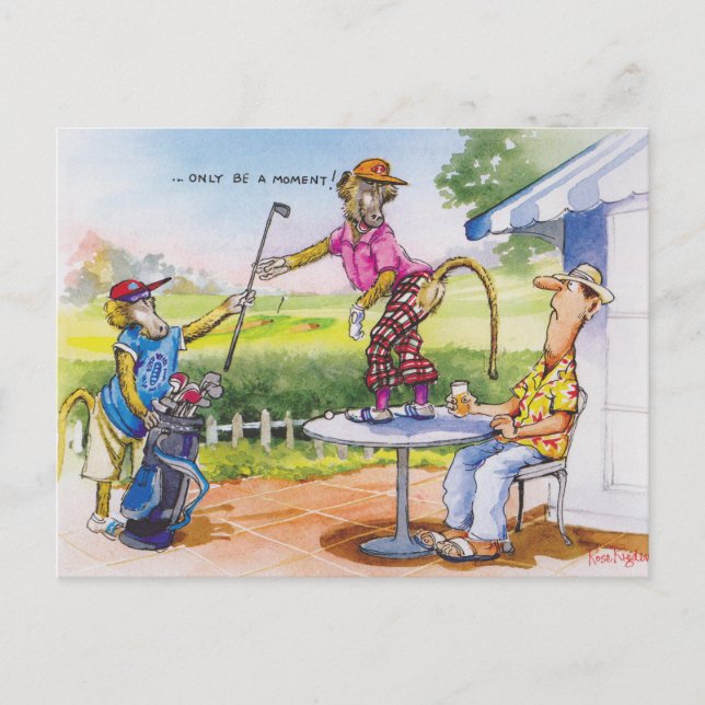 Funny Baboons Postkarte (Vorderseite)