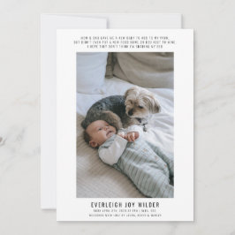 Funny Baby and Dog Foto Birth Ankündigung