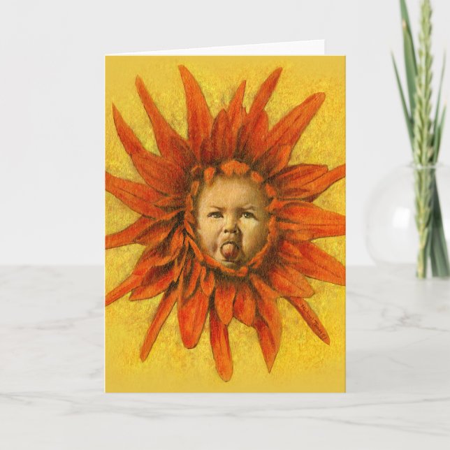 Funny Baby Blume Greetings Card Karte (Vorderseite)
