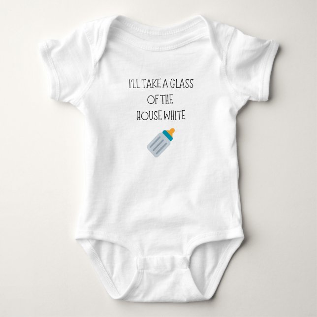 Funny Baby Bodysuit Glass of the House White Baby Strampler (Vorderseite)