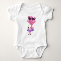 Funny Baby Bodysuit mit Happy Party Pig