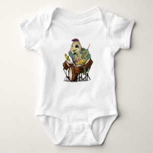 Funny Baby Bodysuit mit Turtle Drummer Strampler