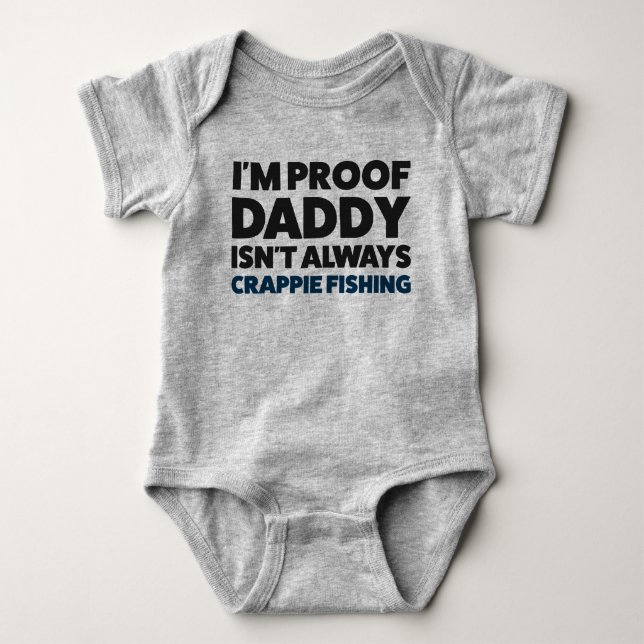 Funny Baby Crappie Fishing Jersey Bodysuit Shirt (Vorderseite)