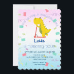 Funny baby Dinosaurier Scooter Toy Birthday DIY Na Einladung<br><div class="desc">Niedlicher Baby Dinosaurier Scooter Toy Geburtstagskinder Muster Personalisierter Name</div>