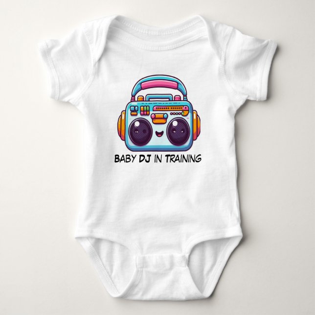 Funny Baby DJ im Training Bodysuit Strampler (Vorderseite)
