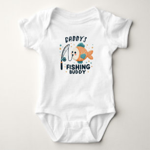 Funny Baby Fish   Daddy's Fishing Buddy Baby Strampler