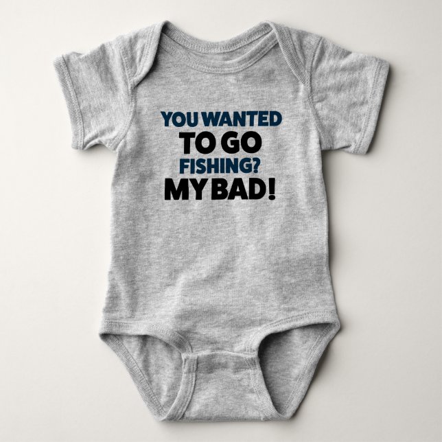 Funny Baby Fishing Jersey Bodysuit Shirt (Vorderseite)