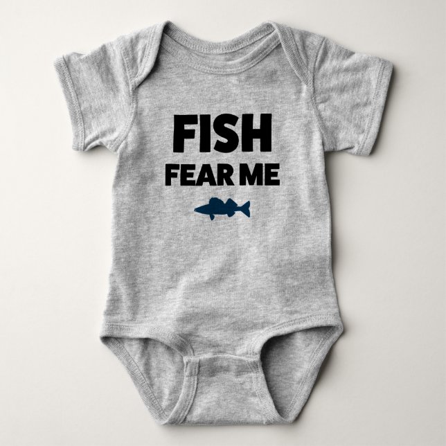 Funny Baby Fishing Jersey Bodysuit Shirt (Vorderseite)