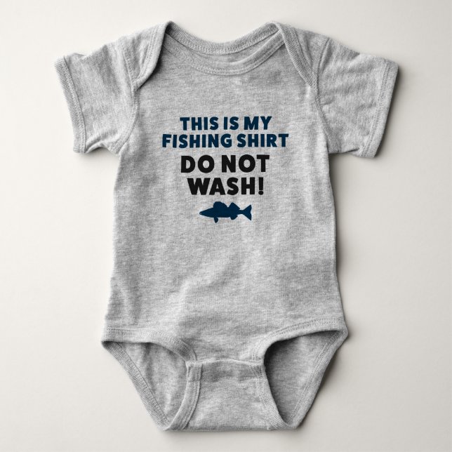Funny Baby Fishing Jersey Bodysuit Shirt (Vorderseite)