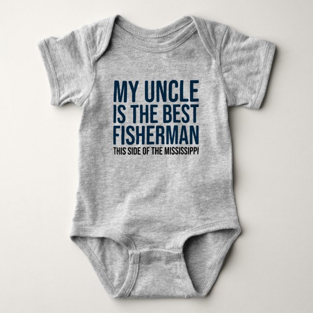 Funny Baby Fishing Jersey Bodysuit Shirt by Uncle (Vorderseite)