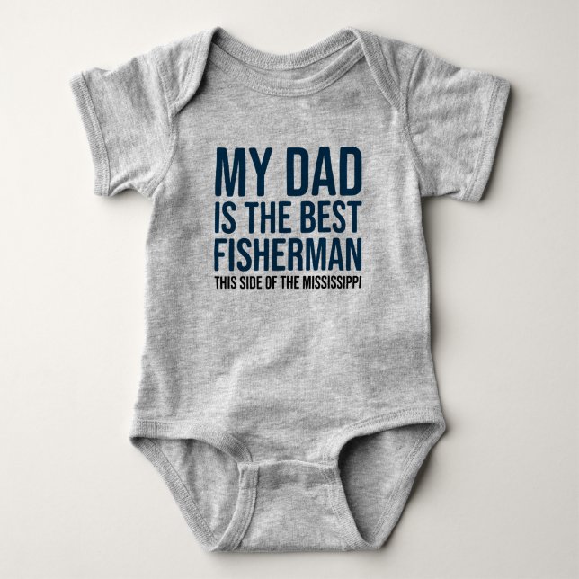 Funny Baby Fishing Jersey Bodysuit Shirt by Vater (Vorderseite)