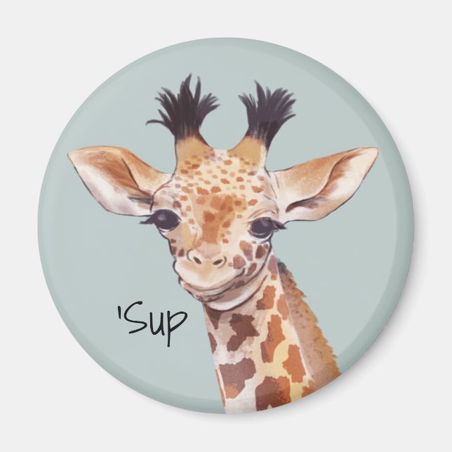 Funny Baby Giraffe Personalisiert Magnet (Vorne)
