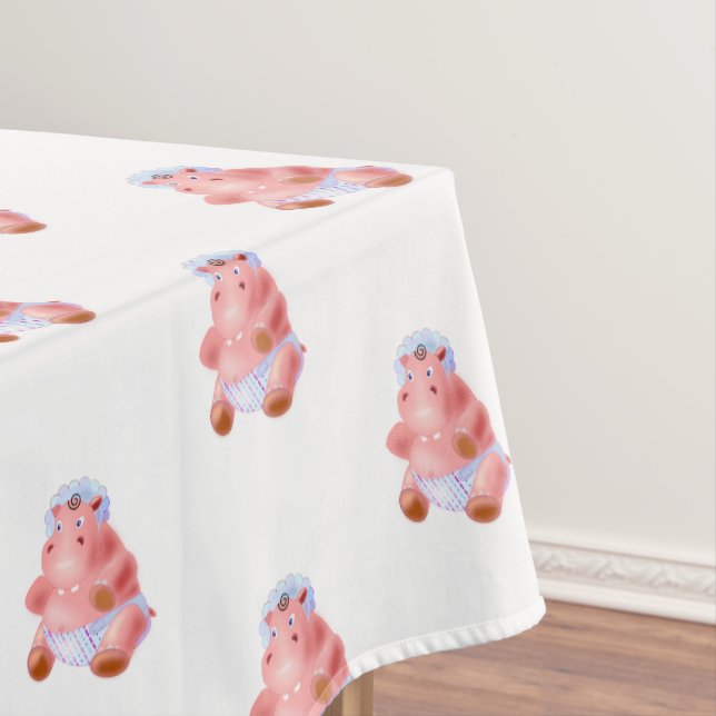 Funny Baby Hippo Tablecloth Tischdecke (Beispiel)