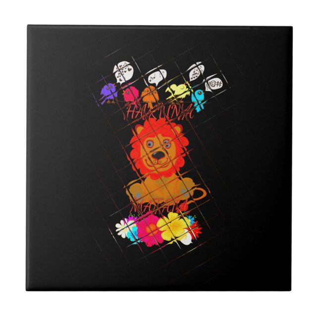 Funny Baby Lion King: Hakuna Matata Art Design Fliese (Vorderseite)