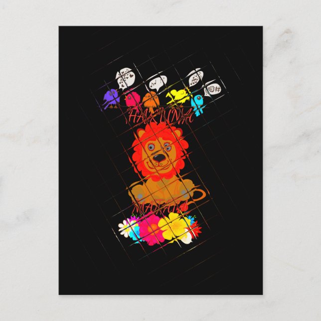 Funny Baby Lion King: Hakuna Matata Art Design Postkarte (Vorderseite)